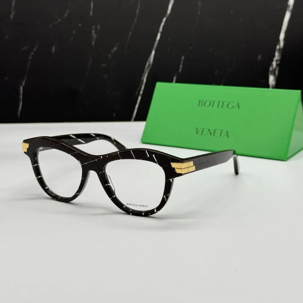 NEW BOTTEGA VENETA BV1105O 003 CAT EYE HAVANA/WHITE WOMEN EYEGLASSES